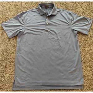 Peter Millar Summer Comfort Men's Polo Light Blue Striped Size Large